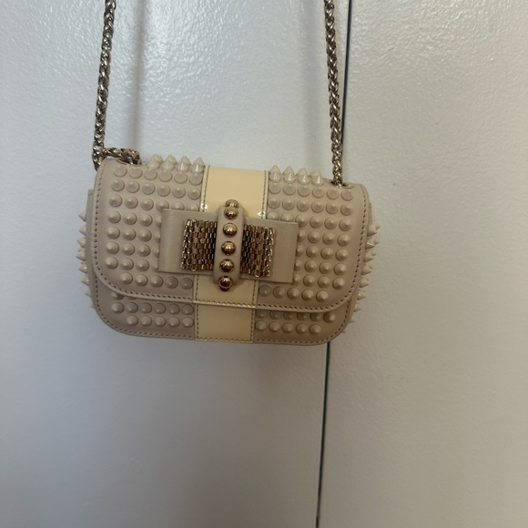 Christian Louboutin Cream Studded Crossbody Mini Bag